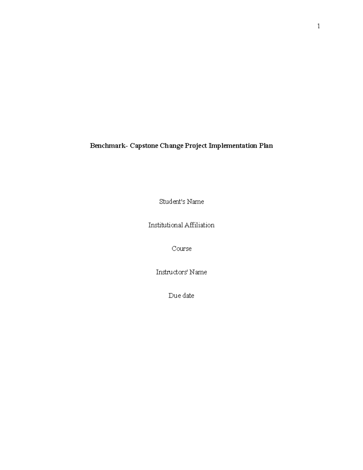 8230833 Capstone Change Project: Fall Prevention Implementation Plan ...