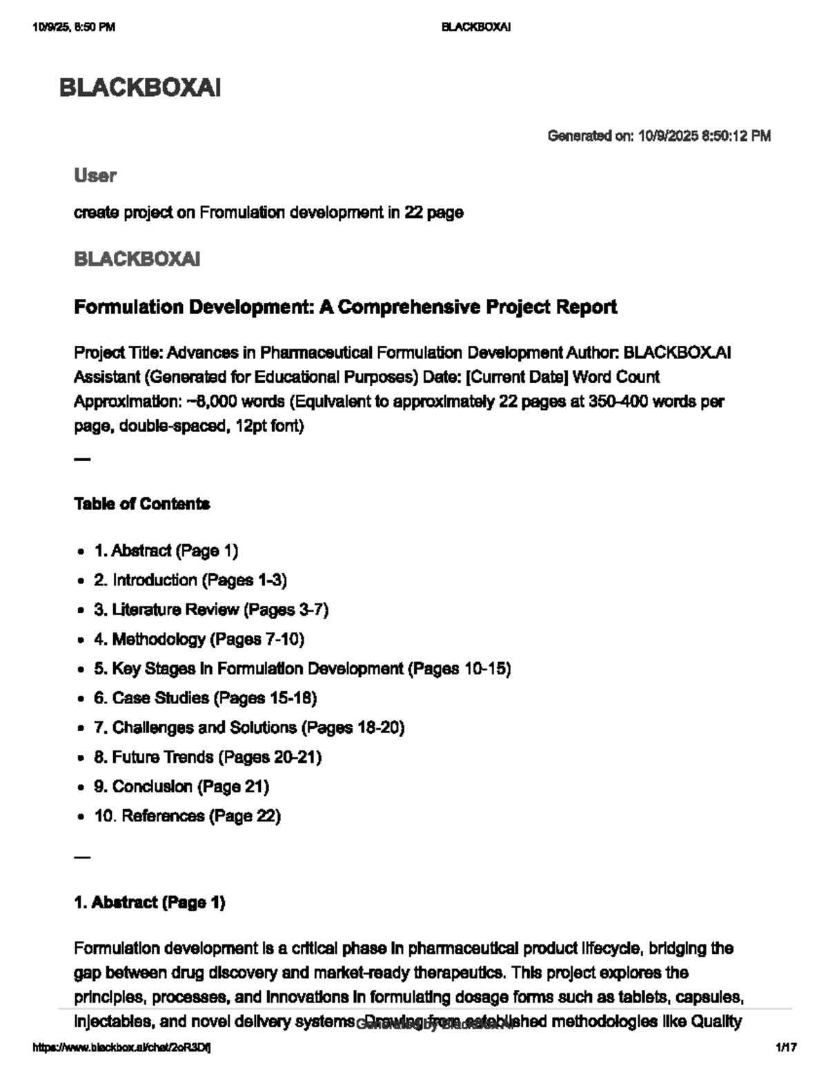 PHAR 101: Comprehensive Project Report on Formulation Development - Studocu