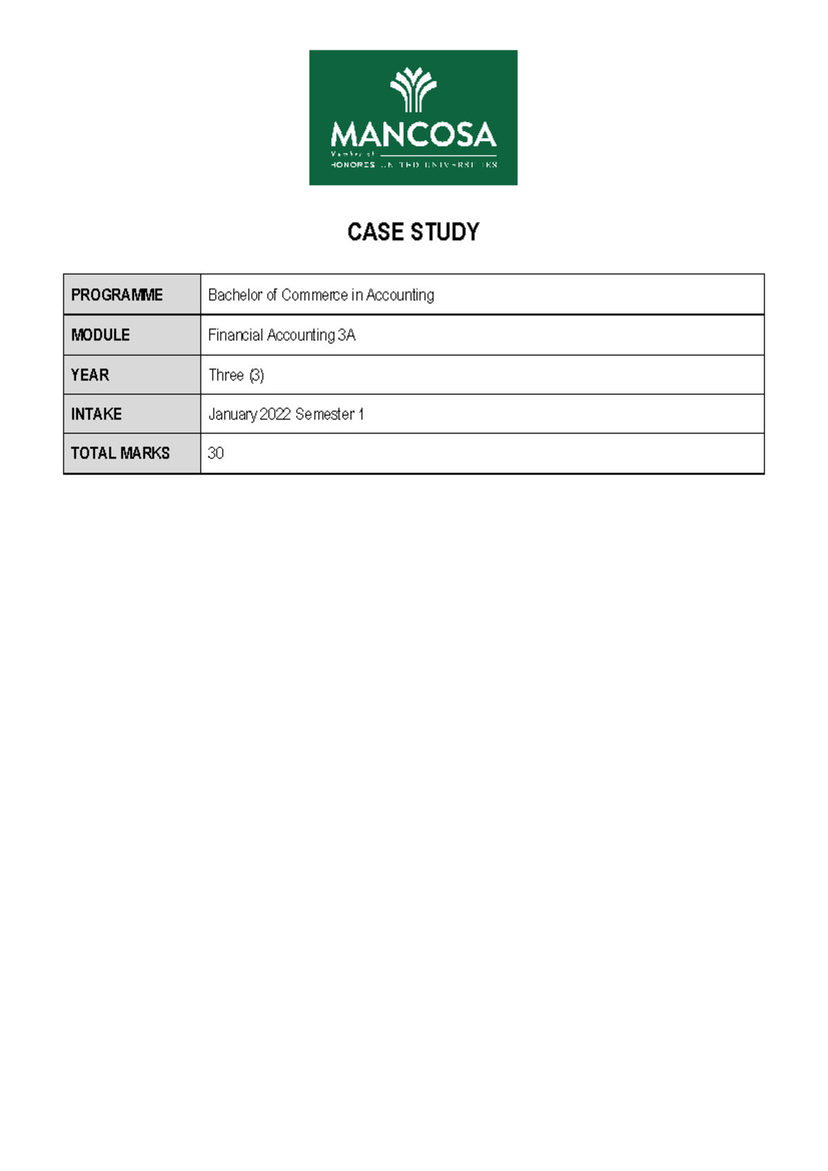 Financial Accounting 3A: Case Study Analysis & Journal Entries - Studocu