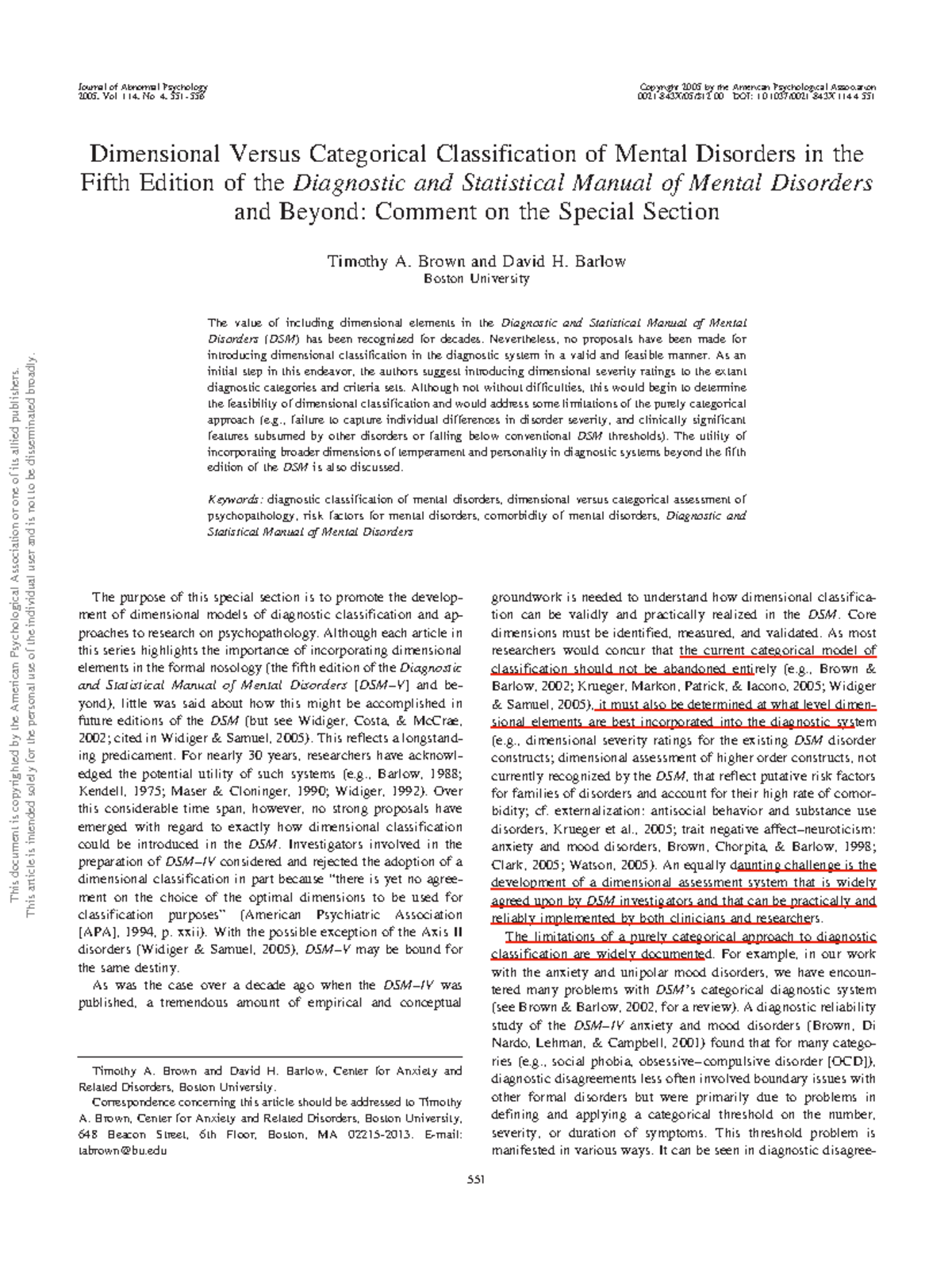 Dimensional vs Categorical Approaches in DSM–V: Key Insights and ...