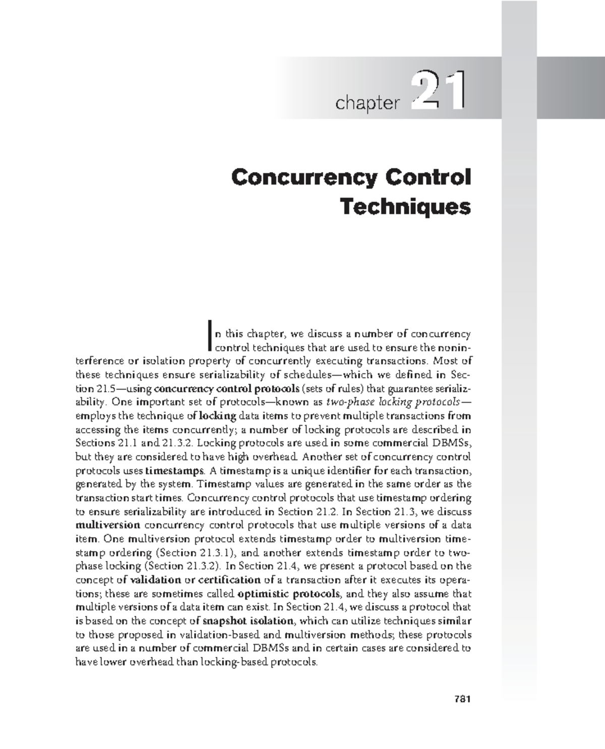 Fundamentals of Database Systems - Chapter 21: Concurrency Control ...