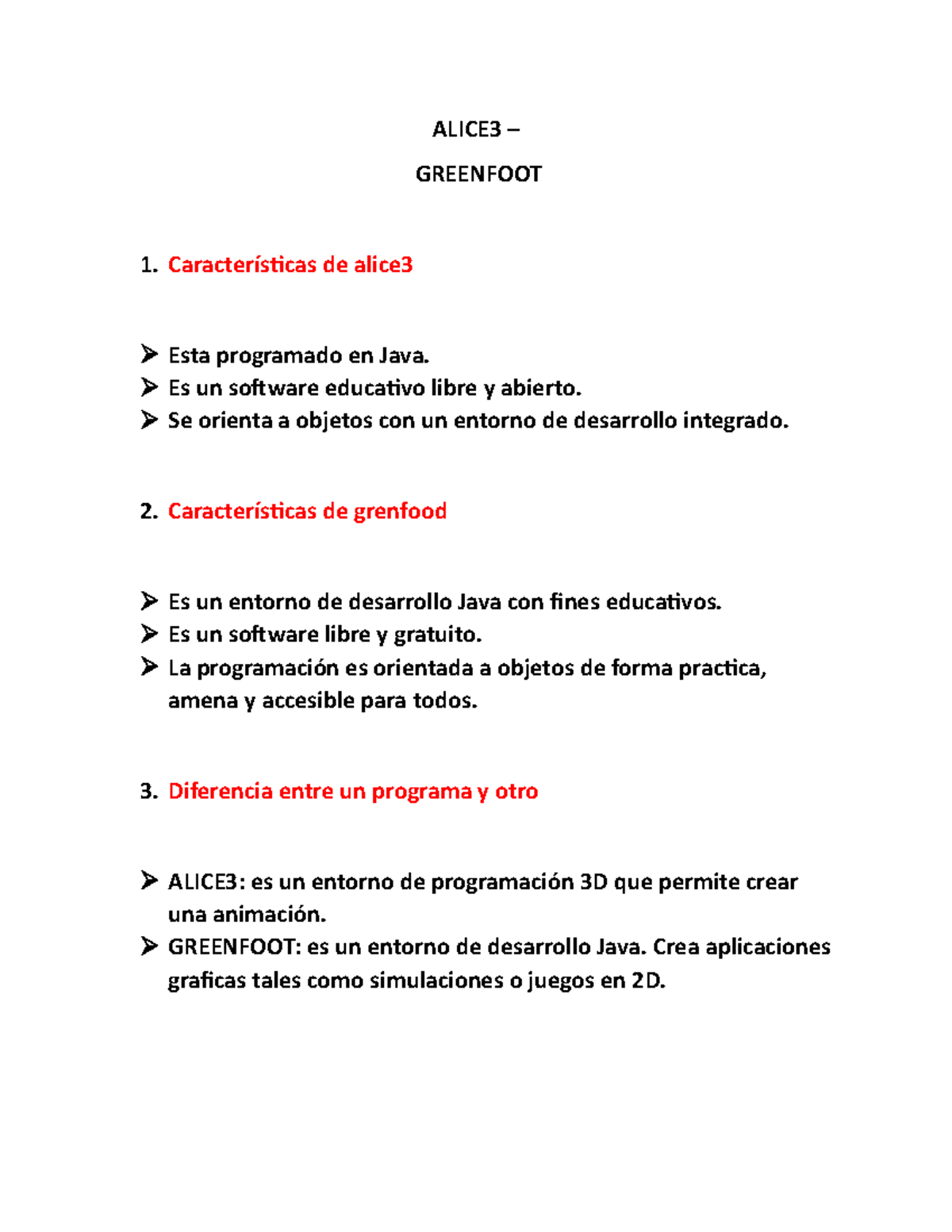 Características de ALICE3 y GREENFOOT: Comparativa de Entornos de ...