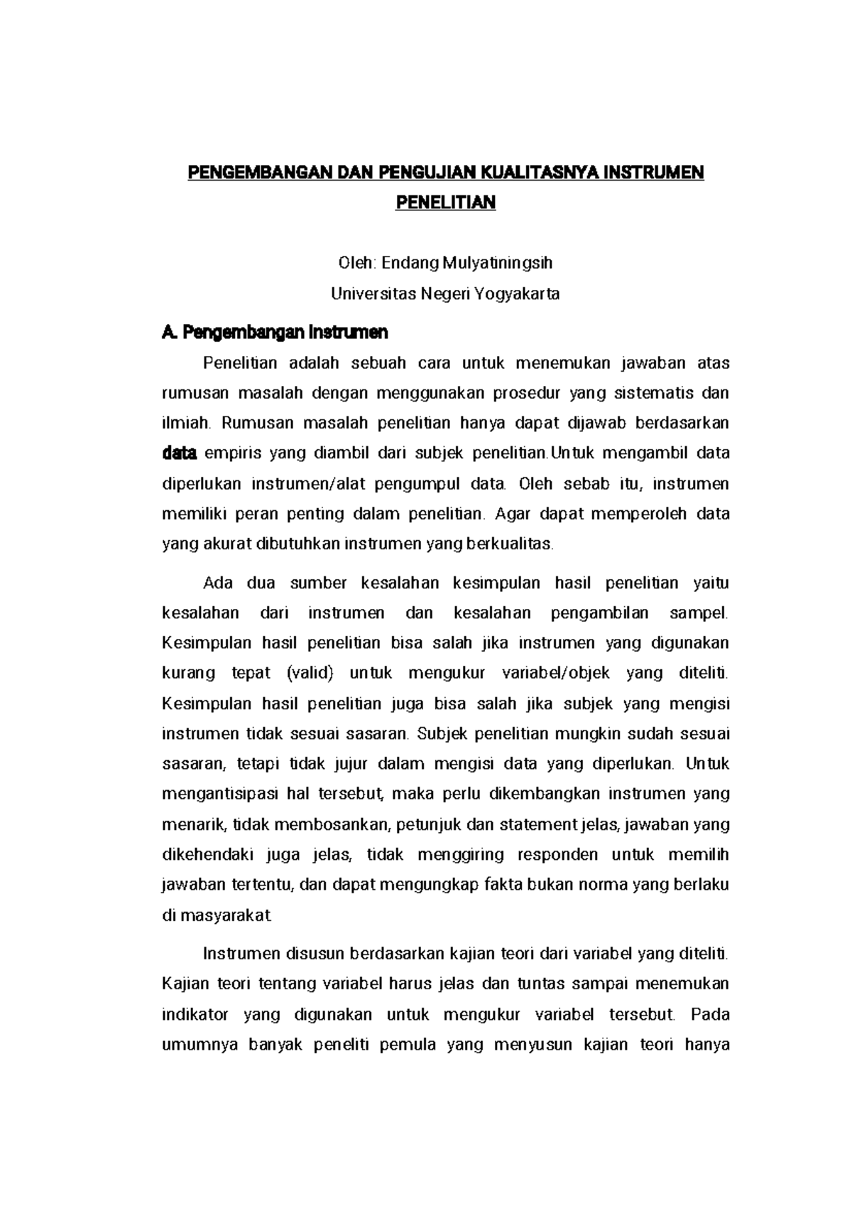Pengembangan dan Pengujian Kualitas Instrumen Penelitian (PPK 2023 ...
