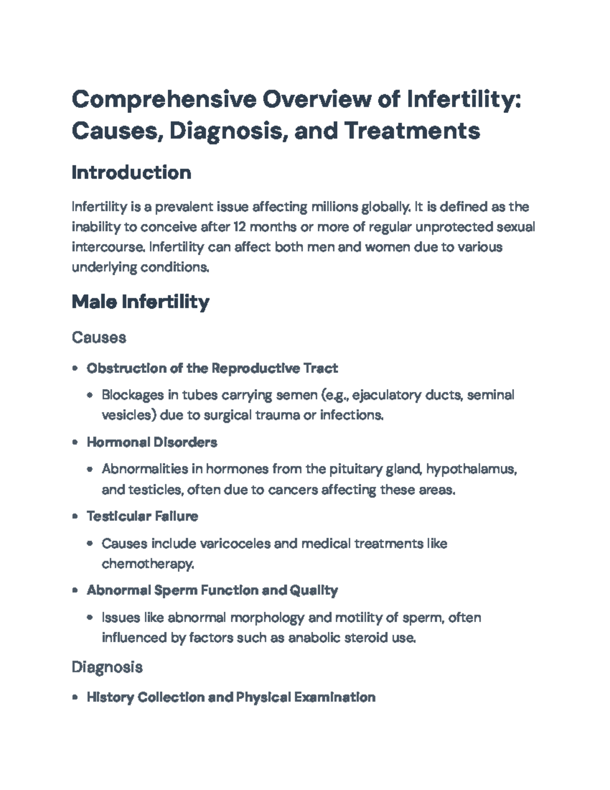 Comprehensive Overview of Infertility: Causes, Diagnosis, and ...