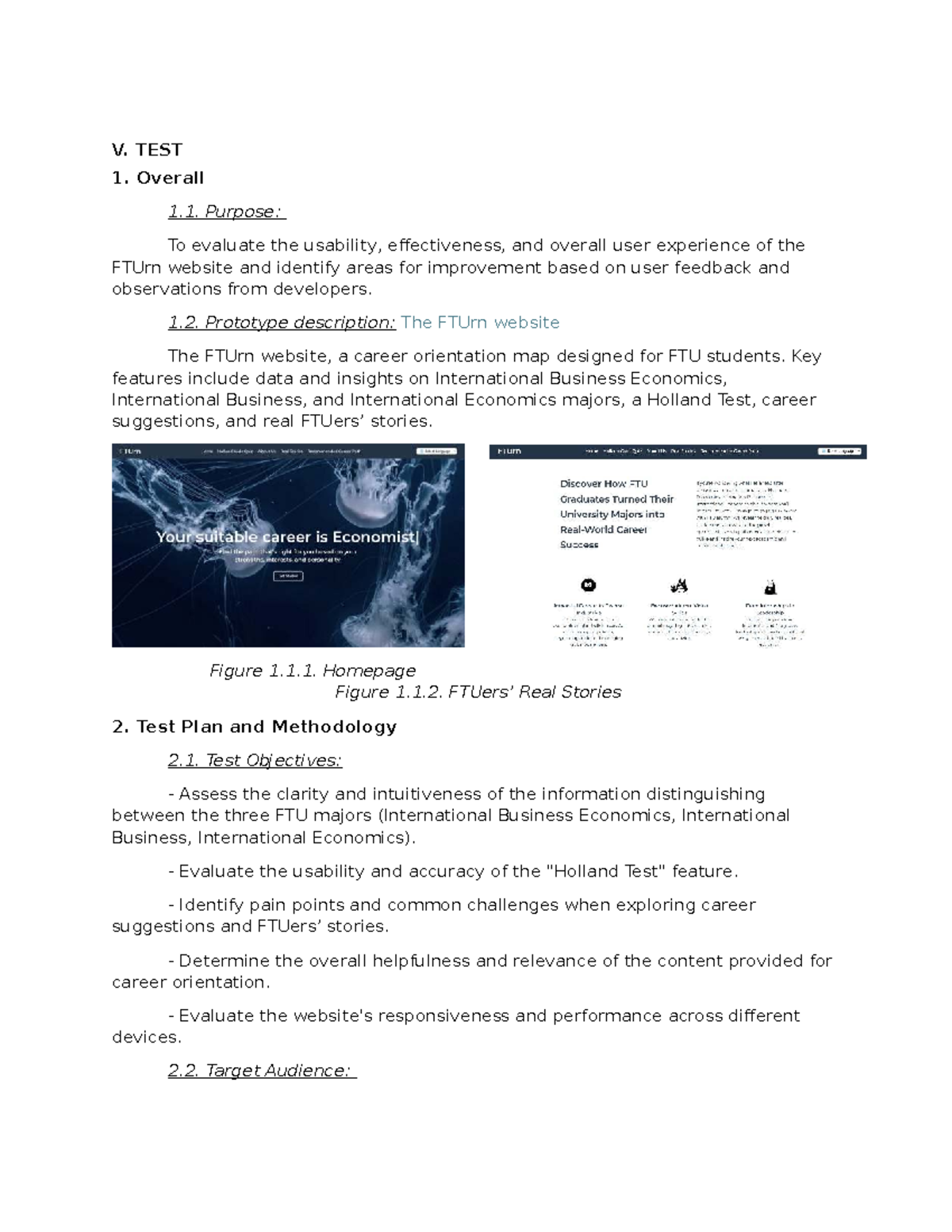 FTU-TEST 1: Usability Evaluation of the FTUrn Career Orientation ...