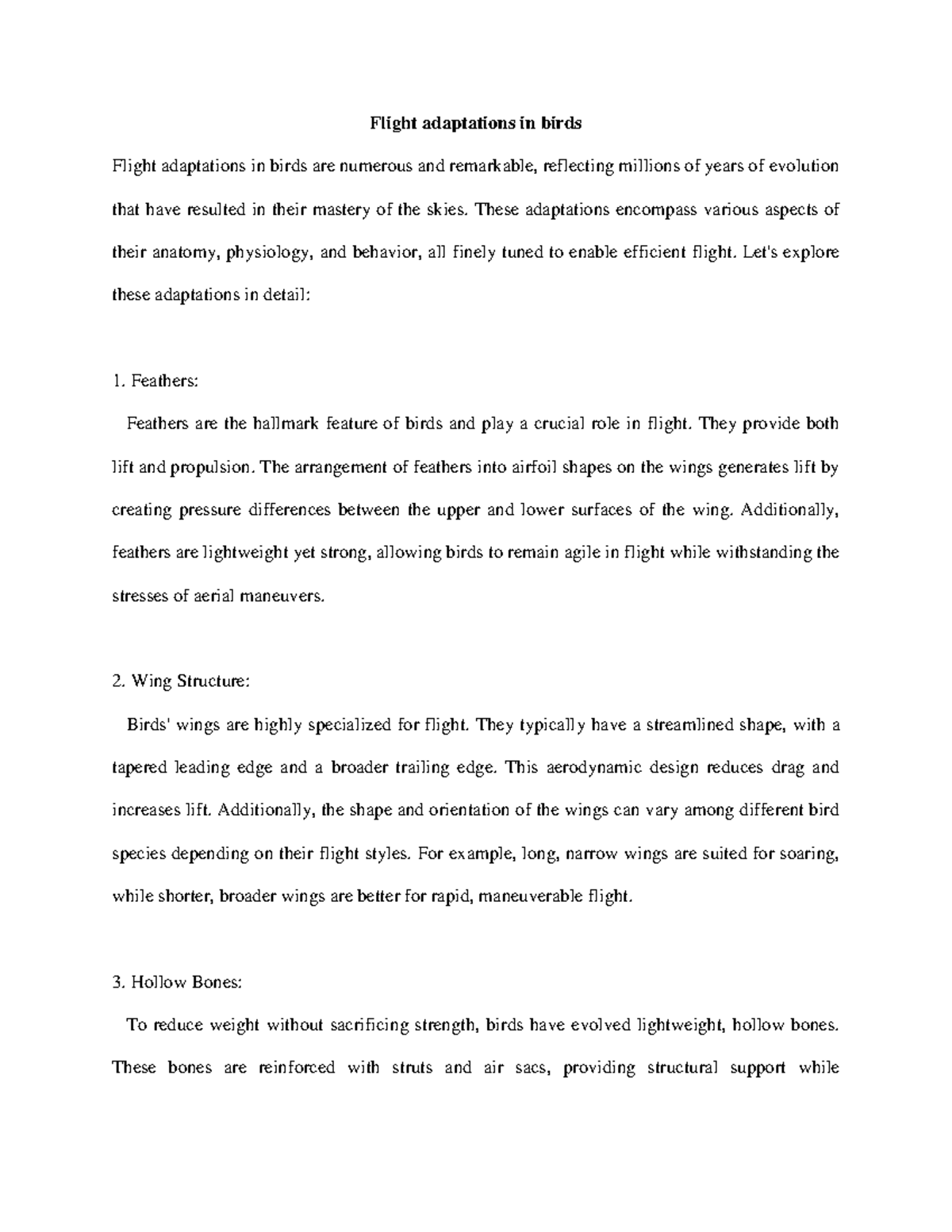 Birds' Flight Adaptations: Anatomy, Physiology & Behavior Insights ...