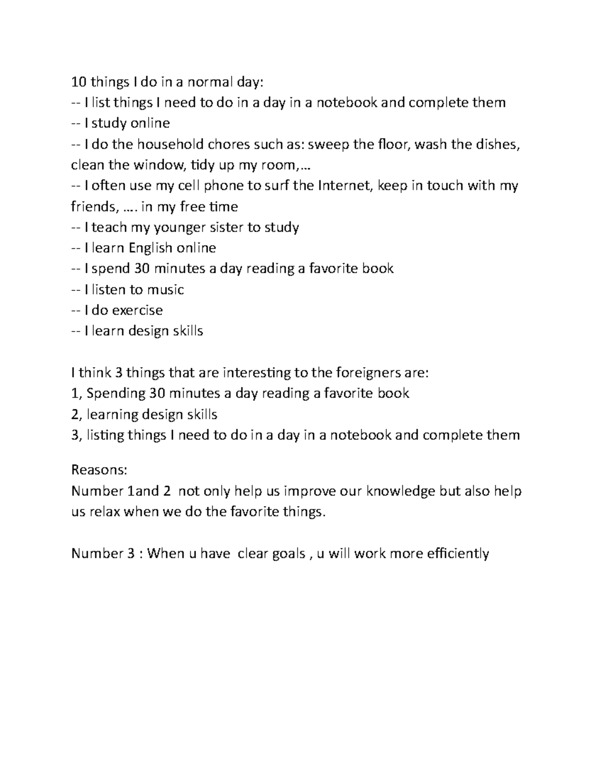 10 things I do in a normal day - .. - I often use my cell phone to surf ...
