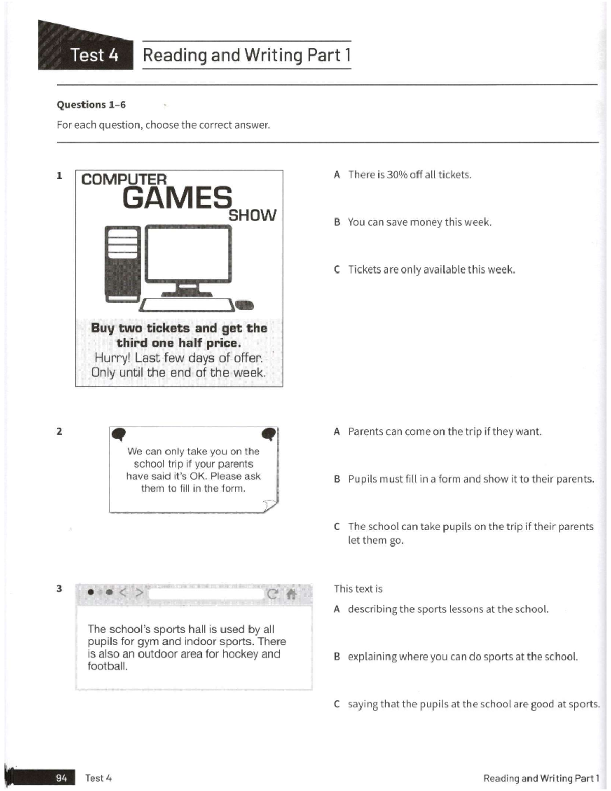 Test 4 Reading and Writing Questions and Answers - Studocu