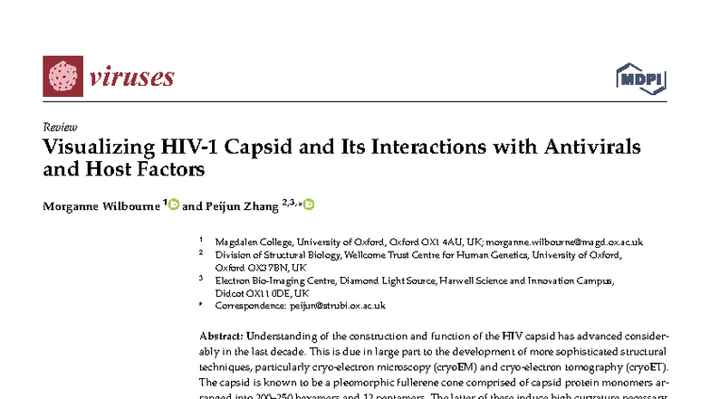 Visualizing HIV Capsid Interactions with Antivirals and Host Factors ...