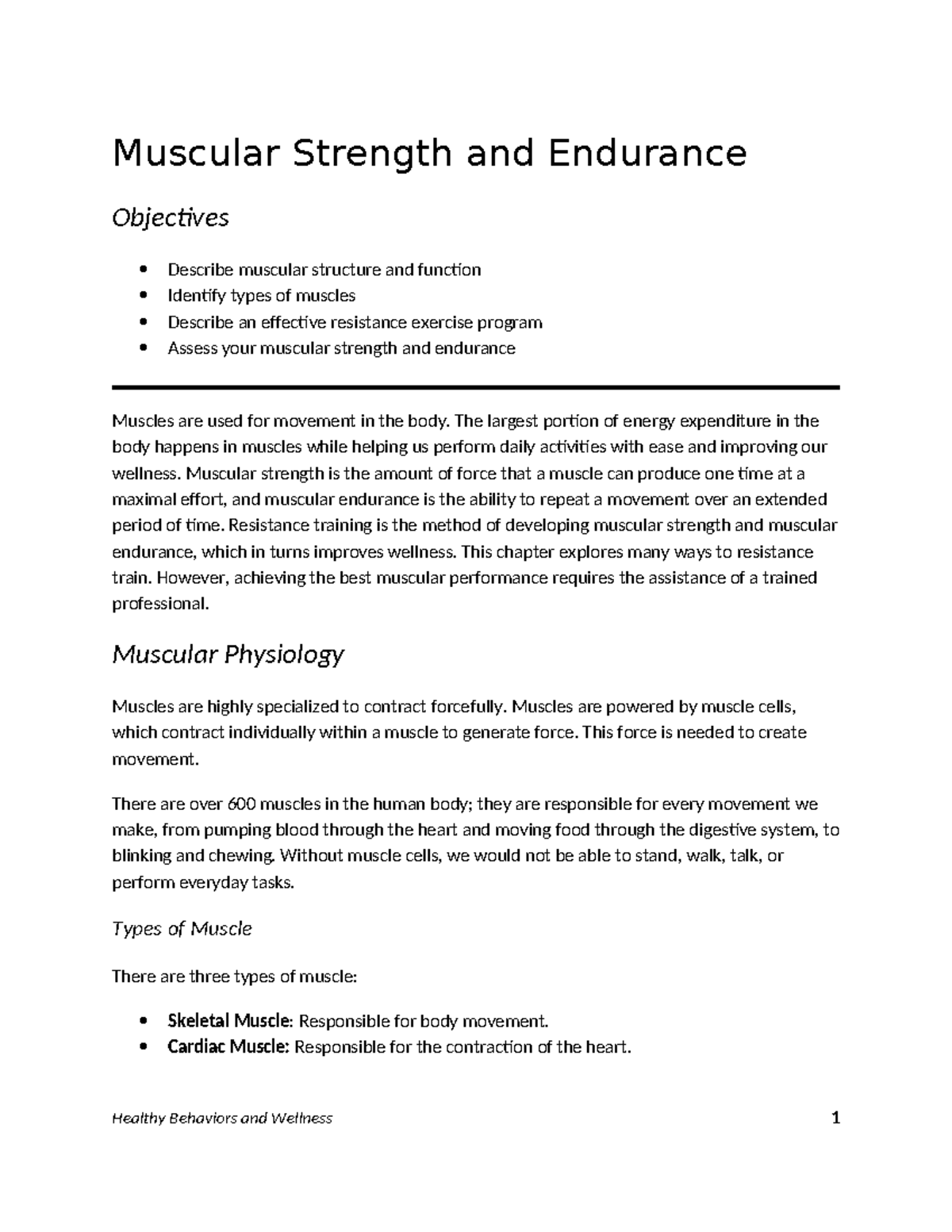 4-Muscular Strength and Endurance: Structure, Function, and Training ...