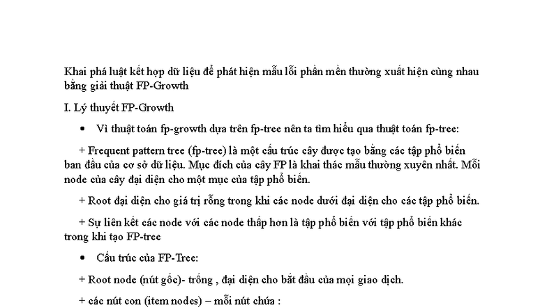 KPDL: Khai Phá Luật Kết Hợp Dữ Liệu Bằng Giải Thuật FP-Growth - Studocu