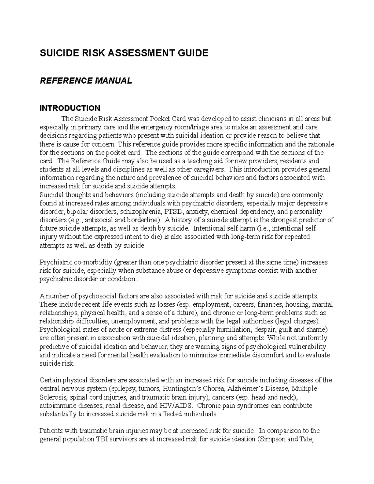 Suicide Risk Assessment Guide: Insights for Clinicians and Caregivers ...