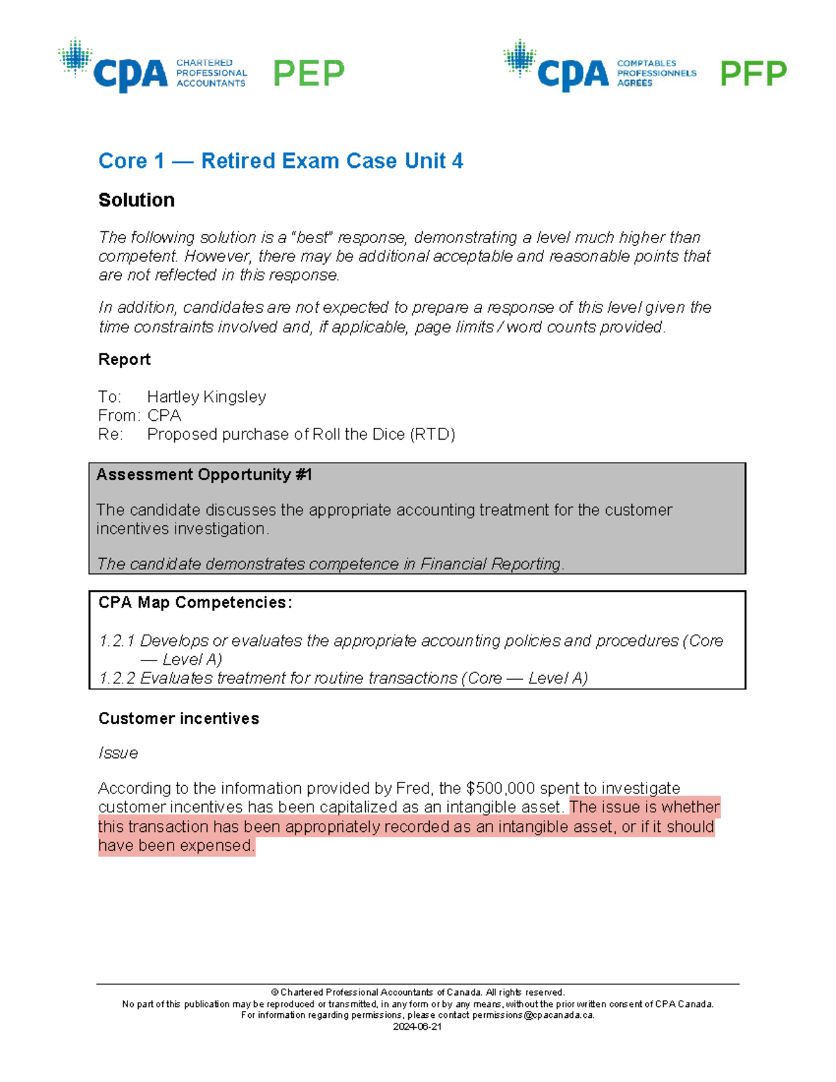 Core 1 Retired Exam Case Study: Unit 4 Solutions & Analysis - Studocu
