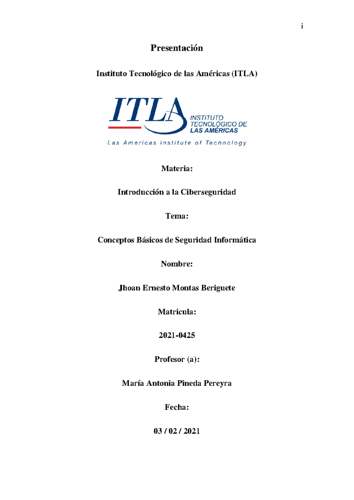 Políticas de Control de Acceso Lógico - ITLA Seguridad Informática ...