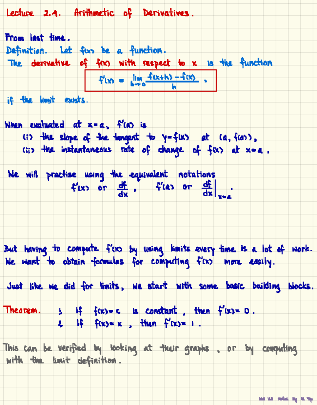 MA 113 Lecture Notes: Derivatives and Their Rules - Studocu
