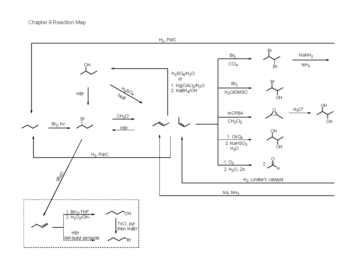 Chapter 9 Reaction Map - Summary Organic Chemistry - Br HBr CH 3 O H 2 ...