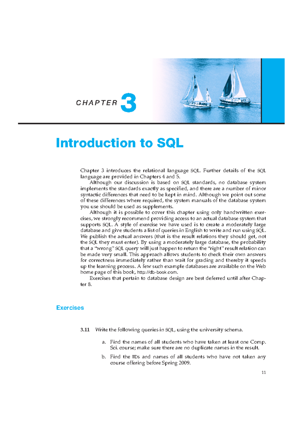 Answer to DB System Concepts - SQL Chapter 3 Overview and Exercises ...