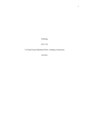 SOC 490 Final Project Milestone One: Topic Selection & Outline - Studocu