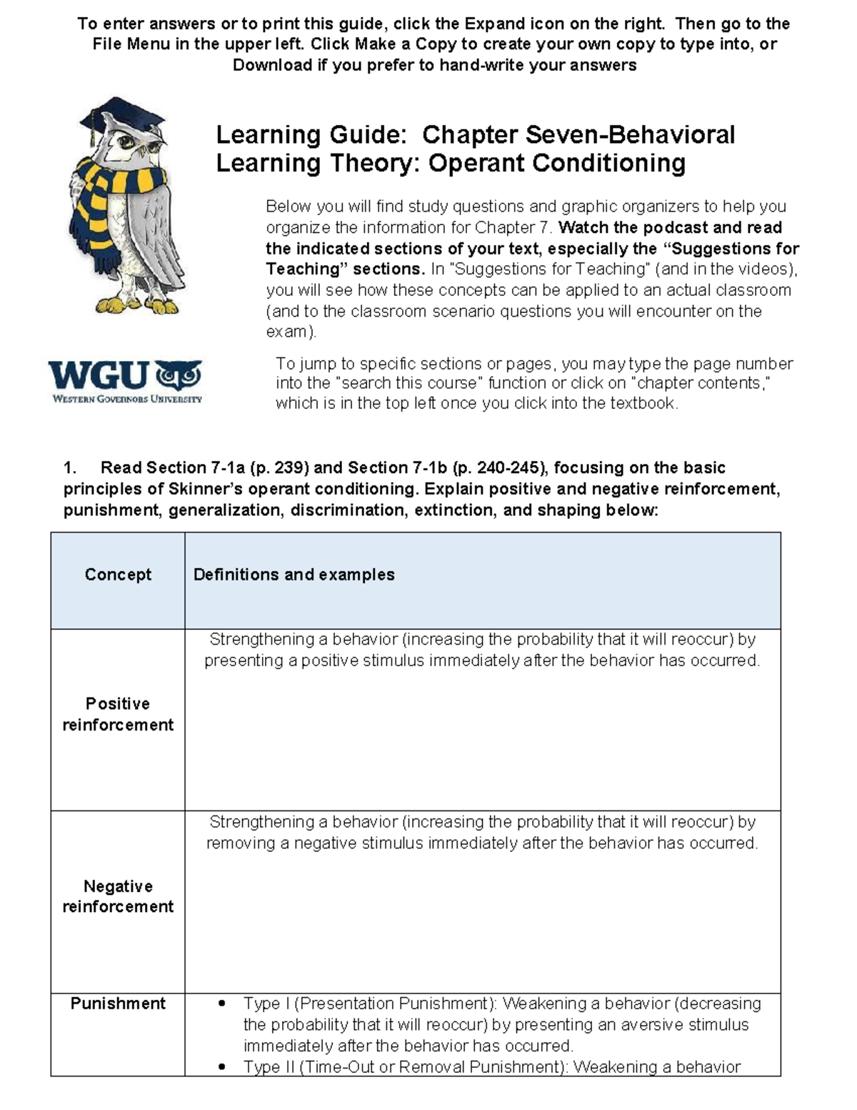 Chapter 7 Learning Guide - To enter answers or to print this guide ...