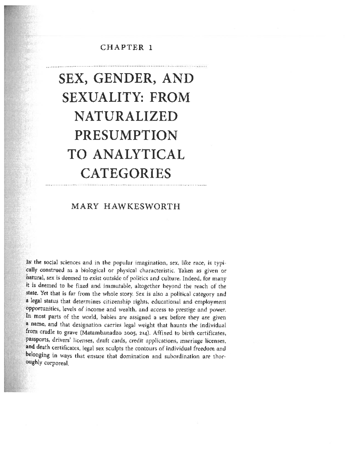 Midterm Exam Review Notes for Course ABC123: Sex, Gender, and Sexuality ...