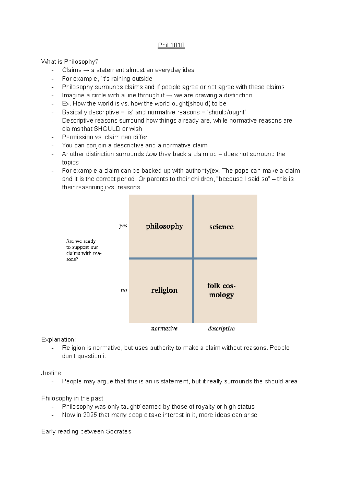 Phil 1010 - comprehensive notes on philosophy and key concepts - Studocu