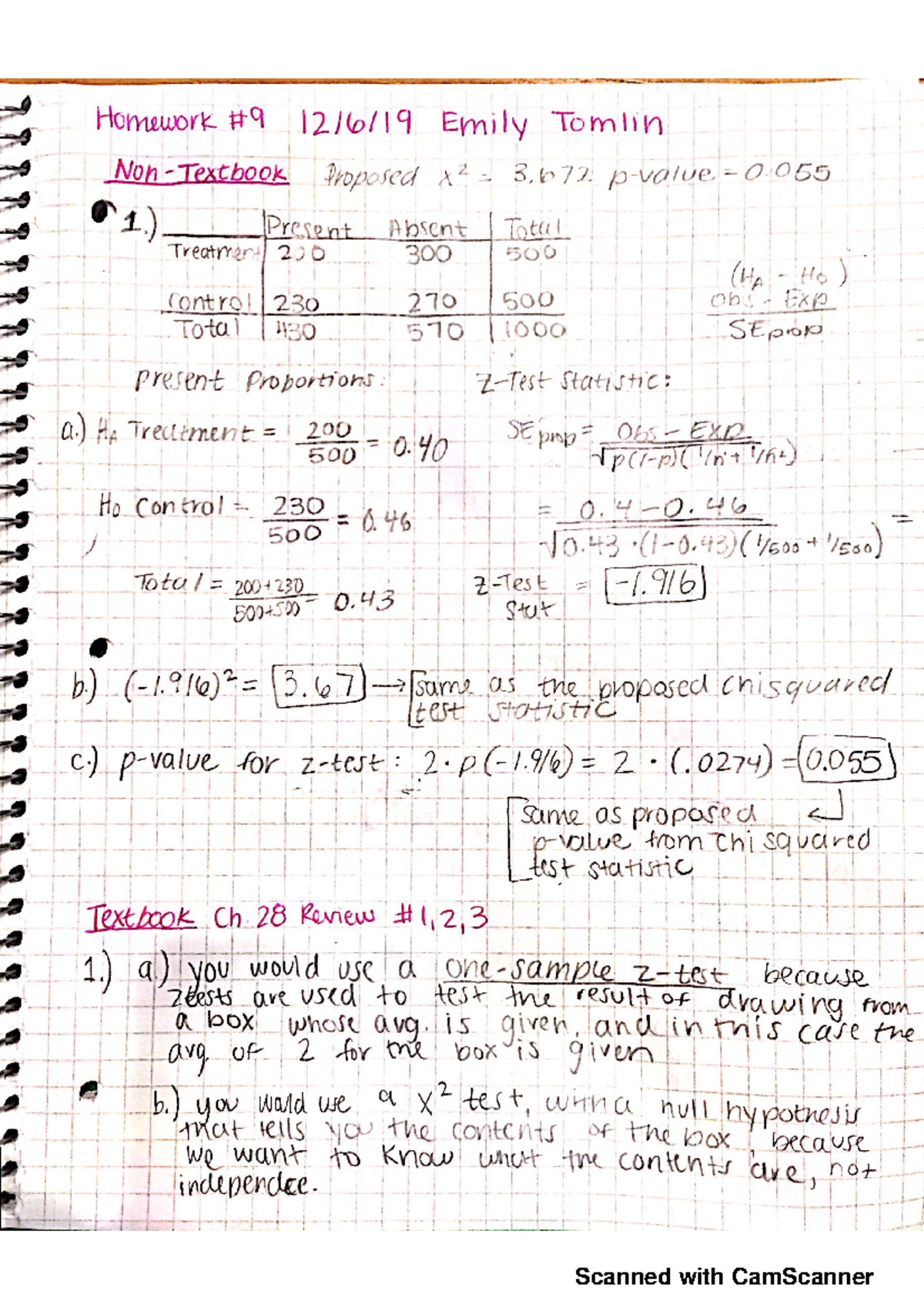 Stat 301: Homework #9 - Chapter 26 Review and Analysis - Studocu
