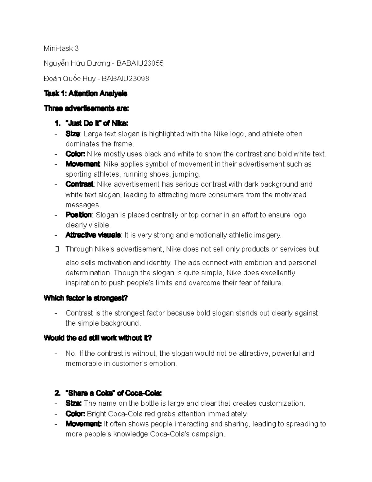 Mini Task 3: Analysis of Advertising Techniques in Brand Marketing ...
