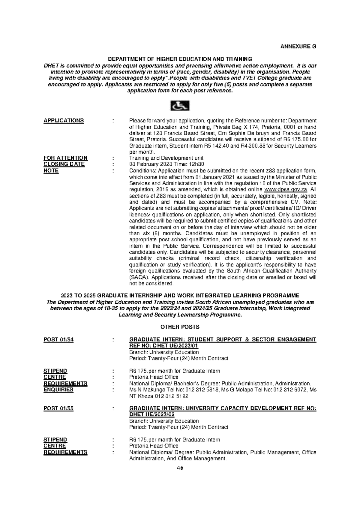Download- Internship - Notes - ANNEXURE G DEPARTMENT OF HIGHER ...