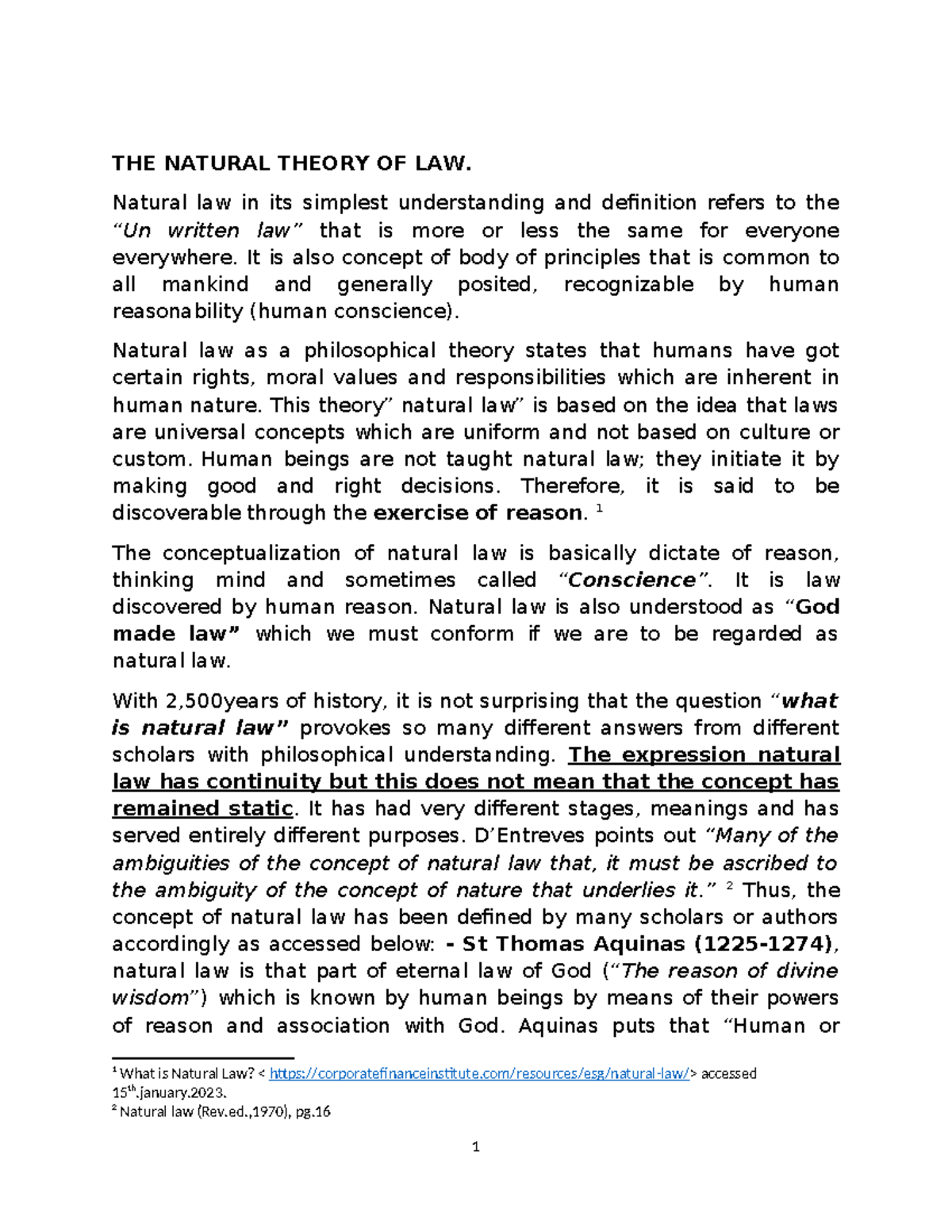 Natural Theory of Law: Concepts, Key Thinkers, and Principles - Studocu