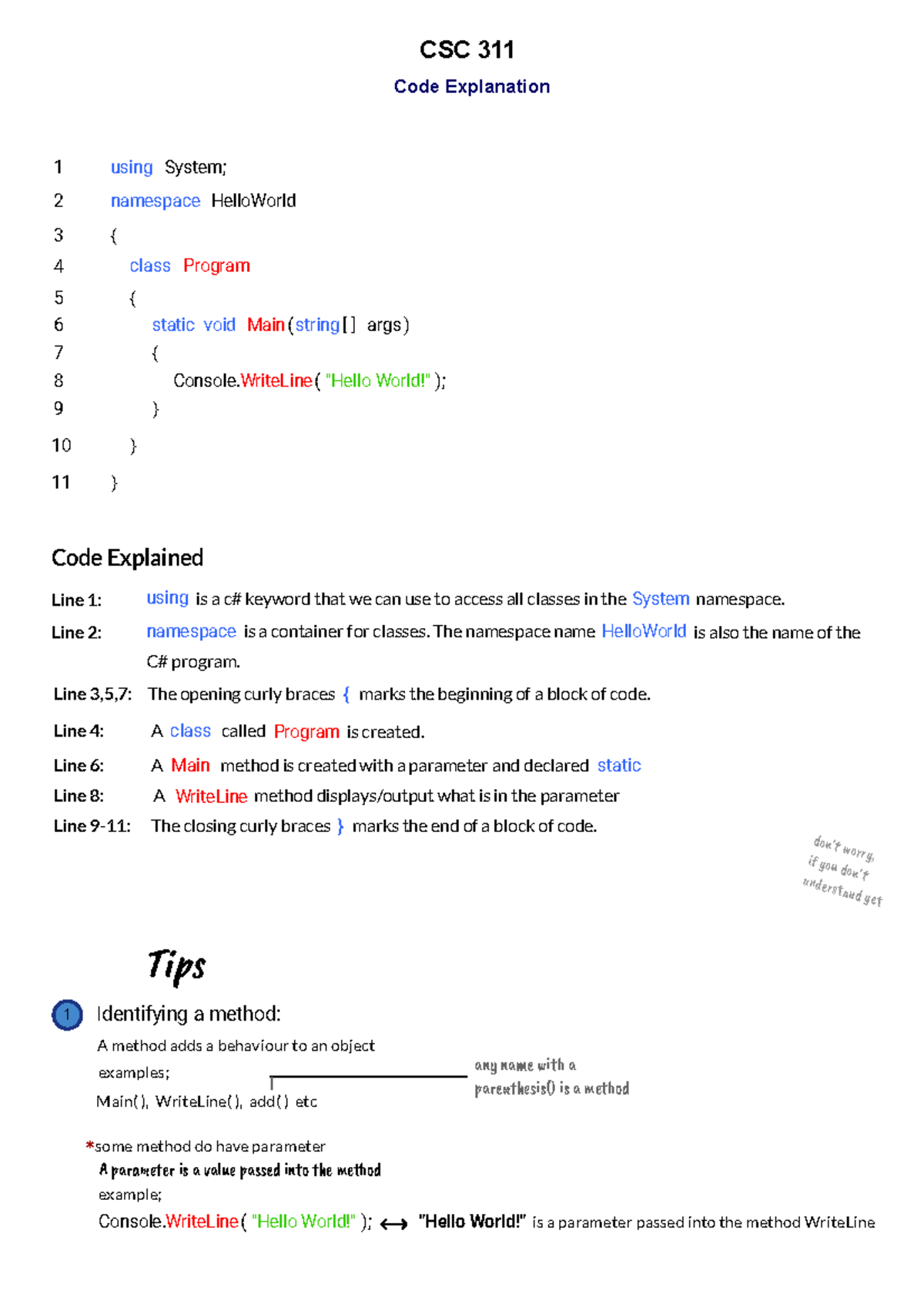 Csc 311 survey of programming language - CSC 311 Code Explanation using ...