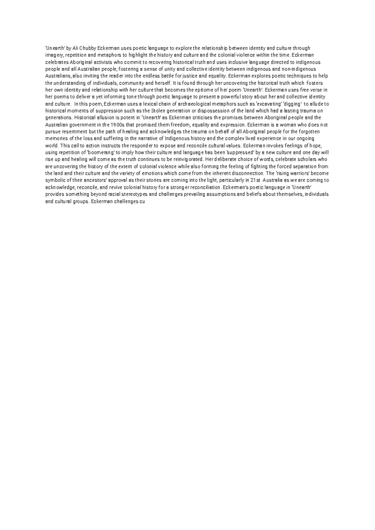 ENG 202: Poetic Exploration of Identity and Culture in Eckerman's Work ...