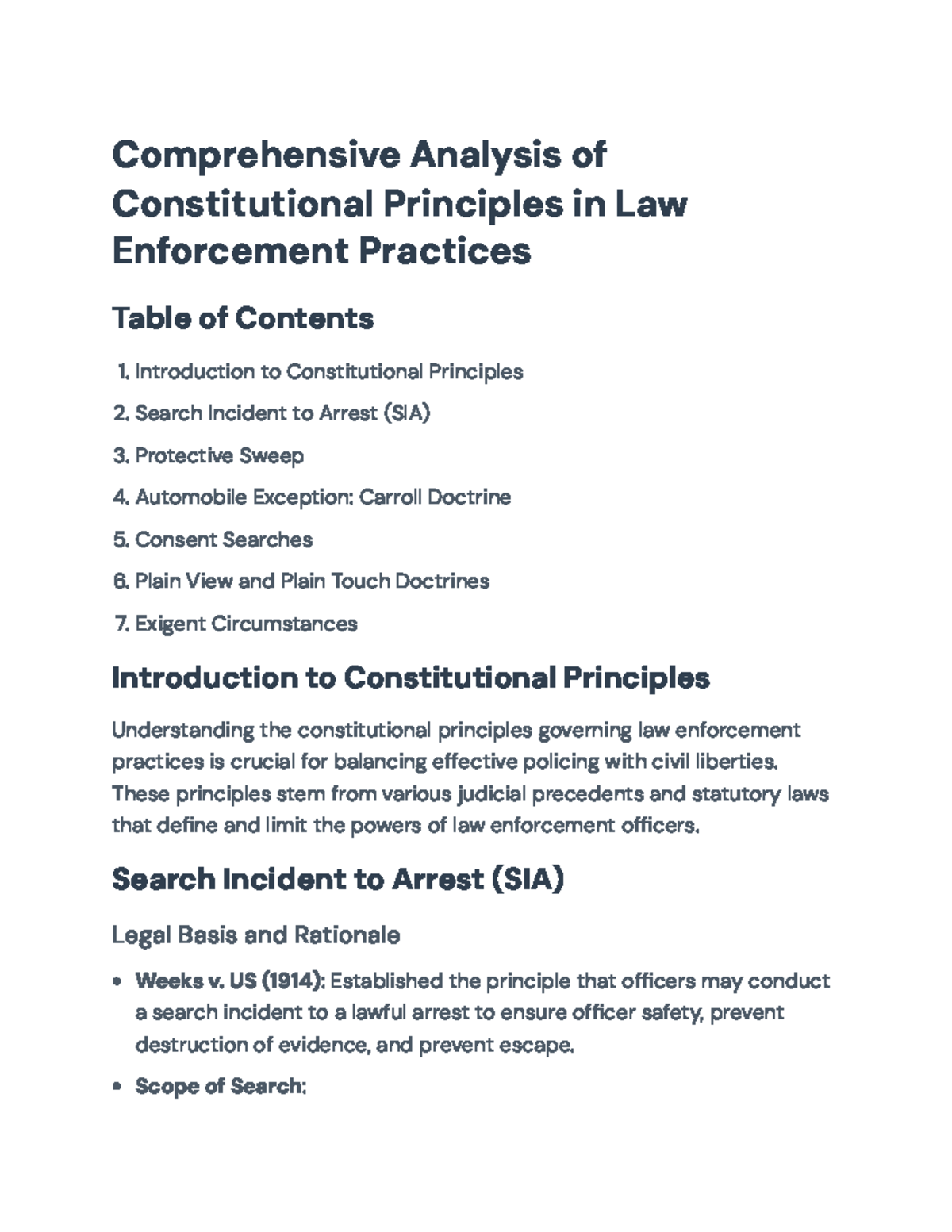 Constitutional Principles in Law Enforcement Practices Overview (LAW ...