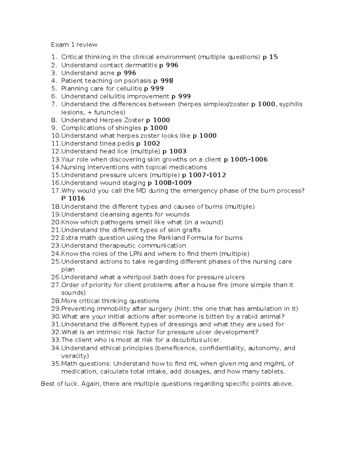 NUR 101: Exam 1 Review - Key Concepts and Critical Thinking Questions ...