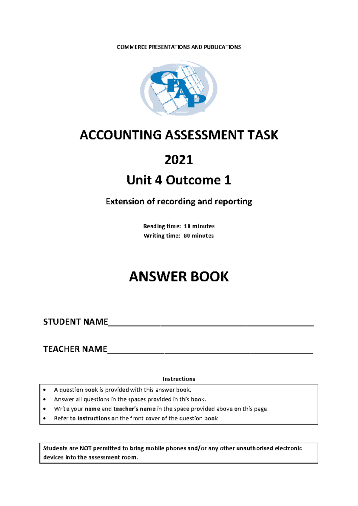 2021 cpap unit 4 outcome 1 answer book - COMMERCE PRESENTATIONS AND ...