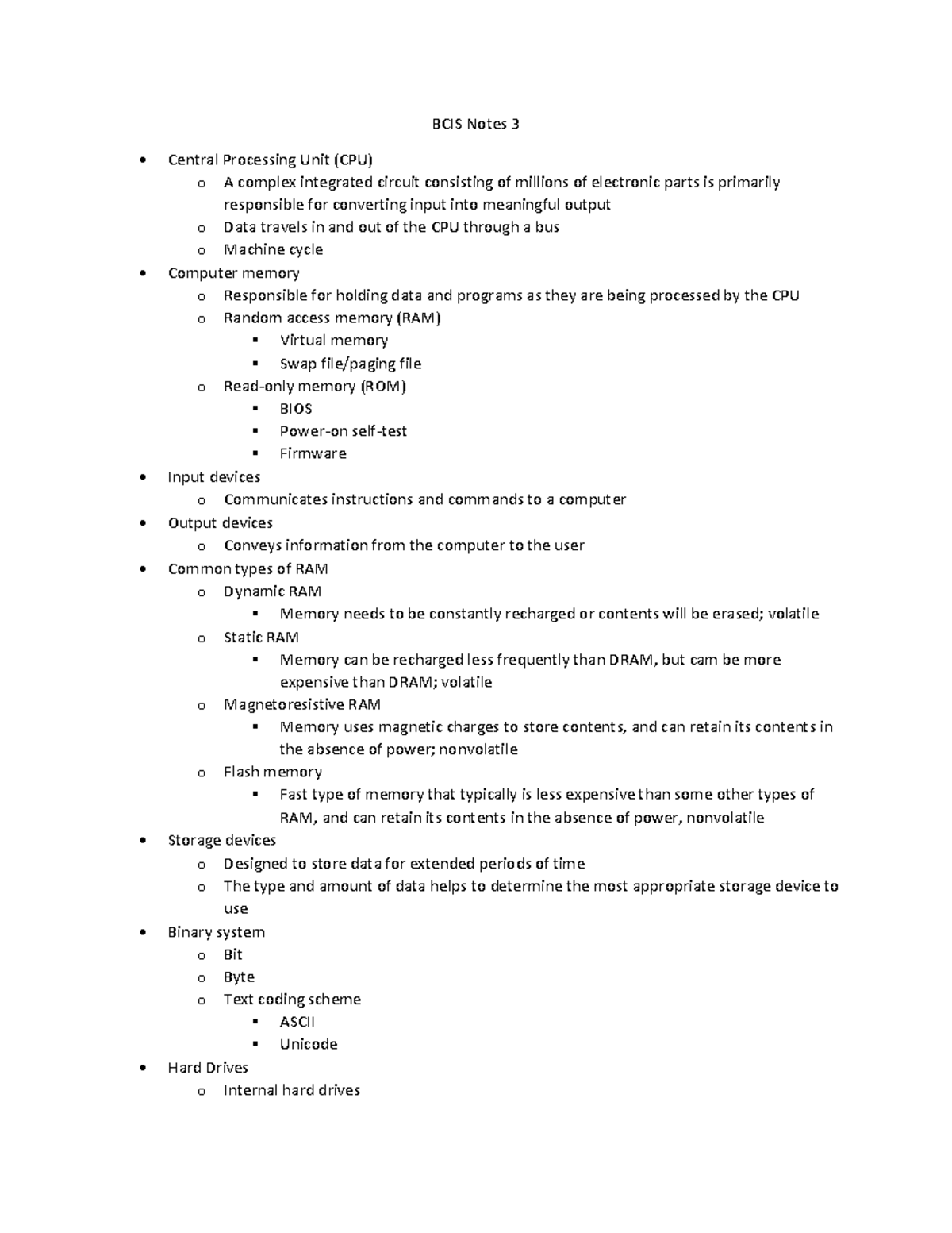 BCIS Notes 3 - Studocu