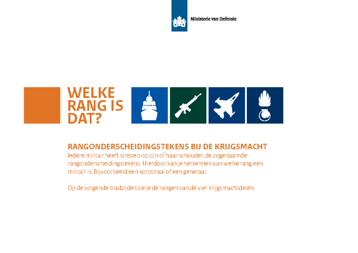 Welke Rang Is Dat? Rangonderscheidingstekens Bij De Krijgsmacht ...