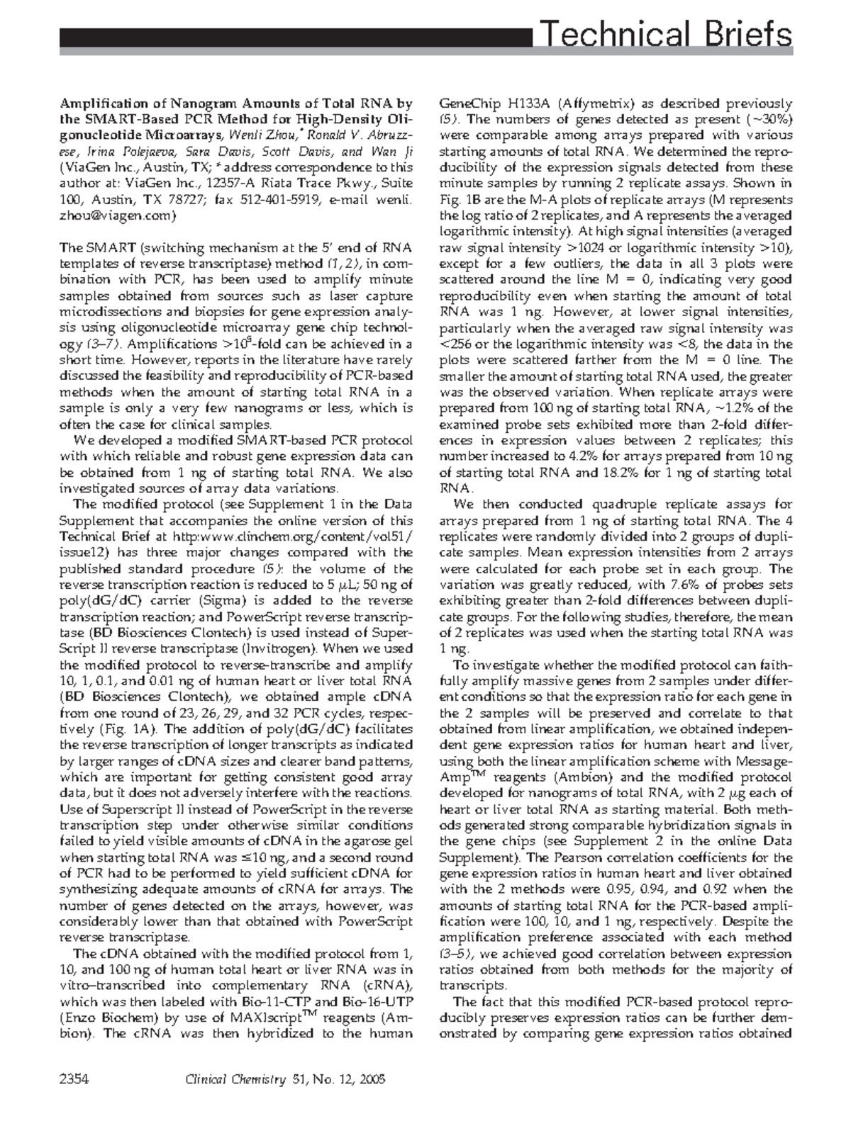 Scientific Research Paper - Amplification of Nanogram Amounts of Total ...