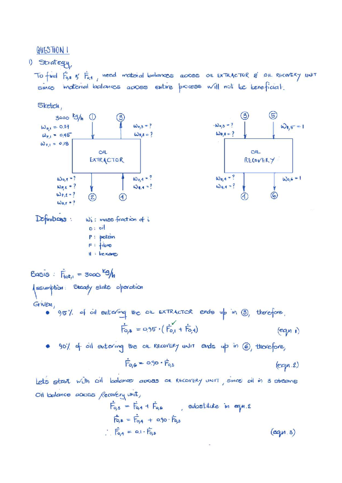CHE1005W Process Analysis Tutorial 2.2 solution - QUESTION 1) Strateqy ...