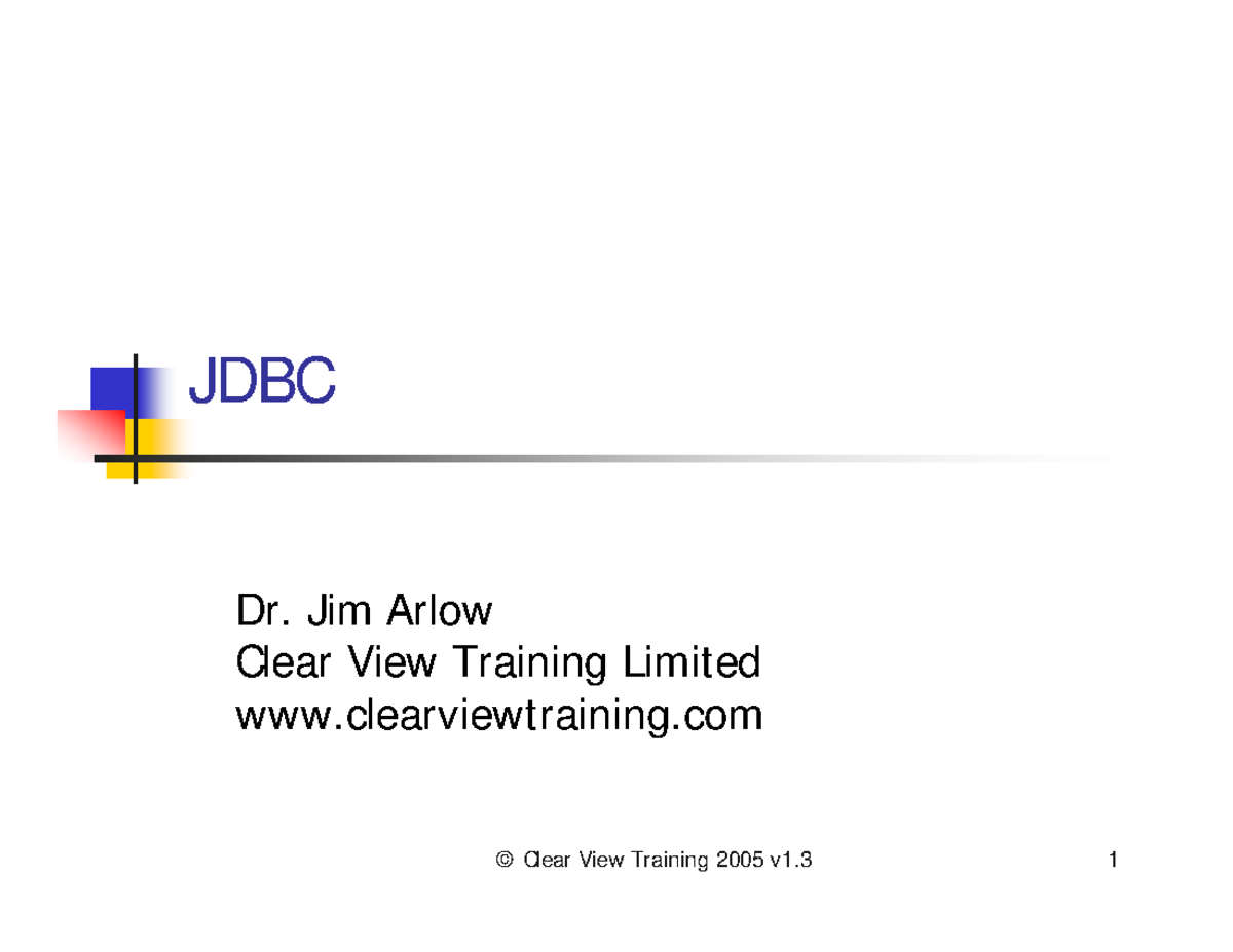 JDBC Overview and Implementation Guide - DBMS Course - Studocu