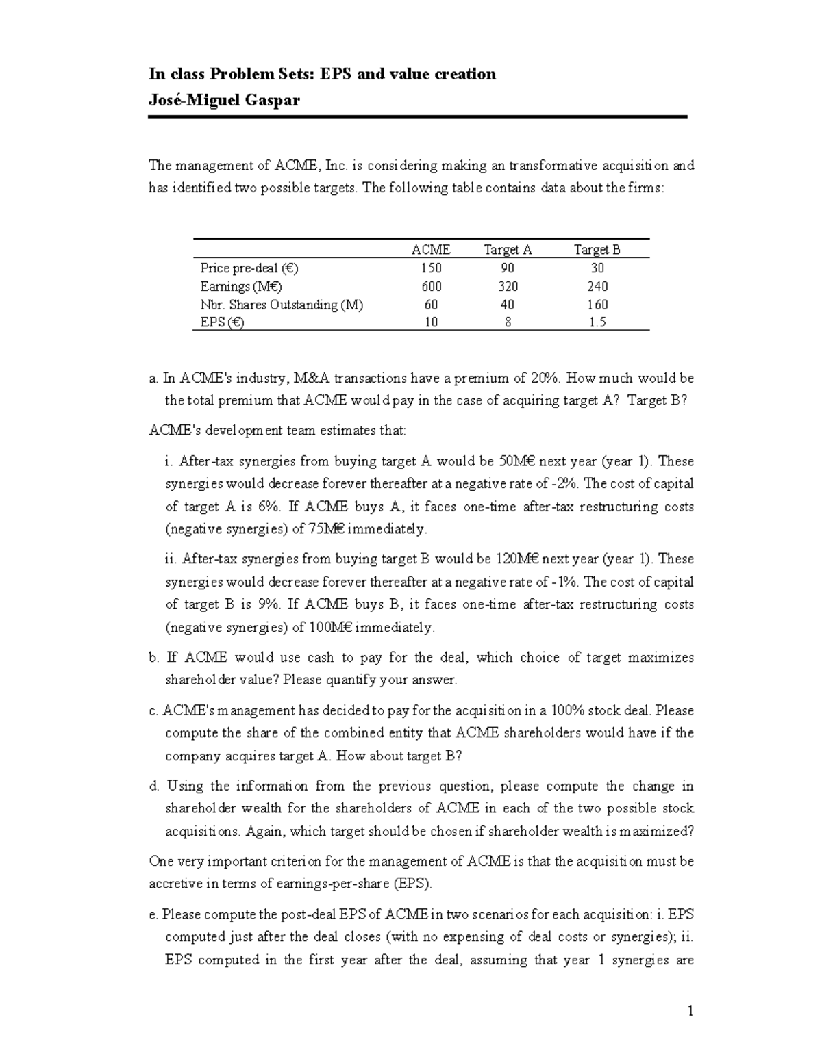 In-Class EPS Value Creation Analysis for Session 5 Solutions - Studocu
