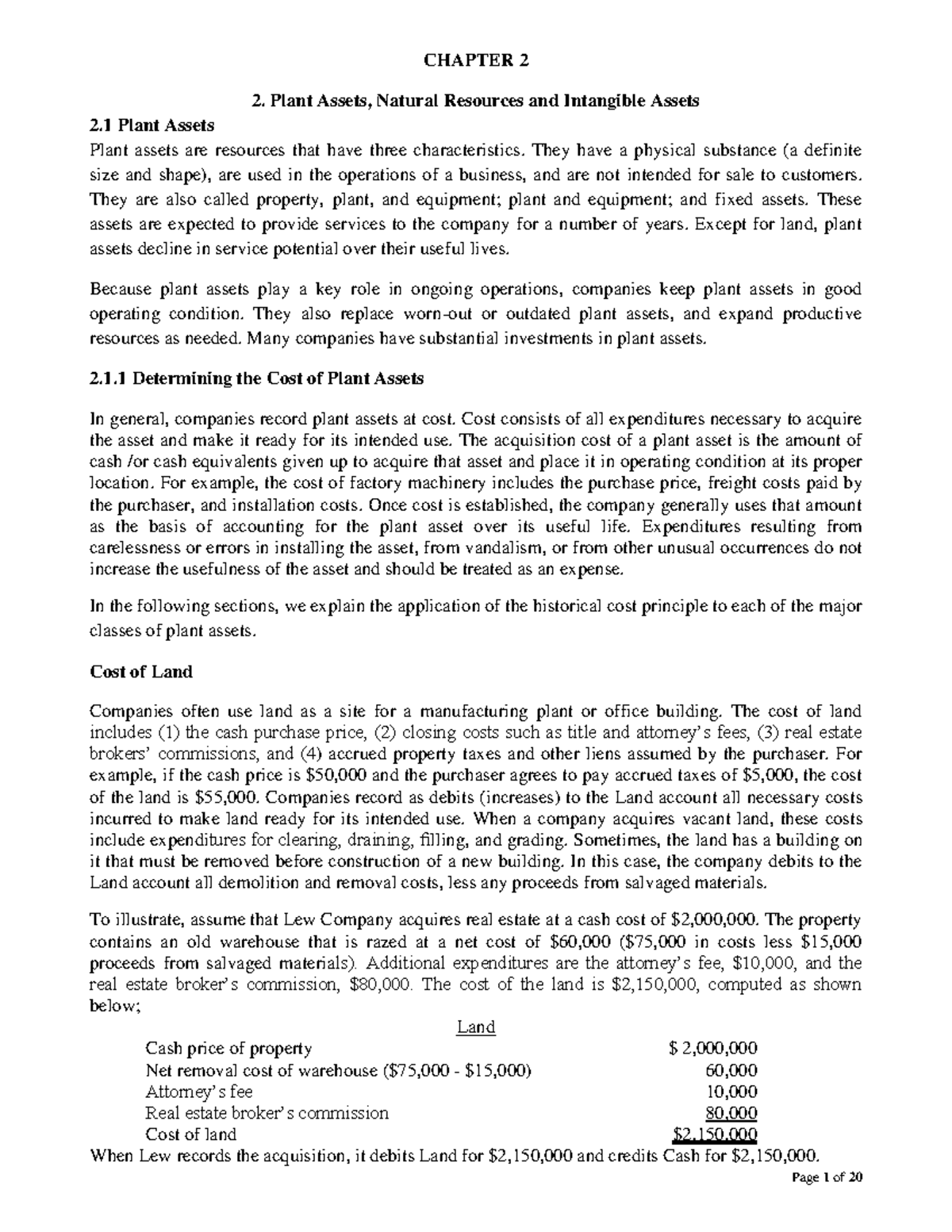 Chapter 2 Plant Assets and Depreciation: Key Concepts ULL - Studocu