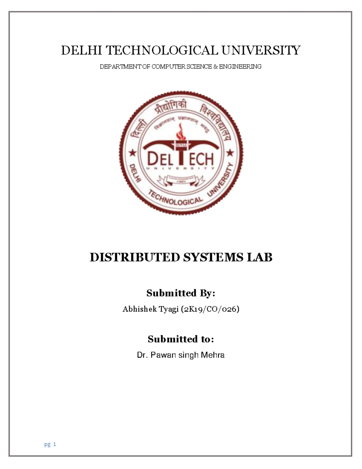Distributed Systems Lab File - CO-433 2024-2025 Odd Semester - Studocu