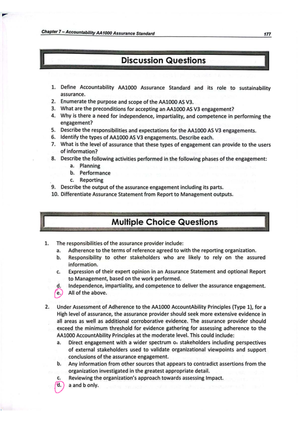 Chapter 7 AS 177: Accountability Assurance Standard Discussion & MCQs ...