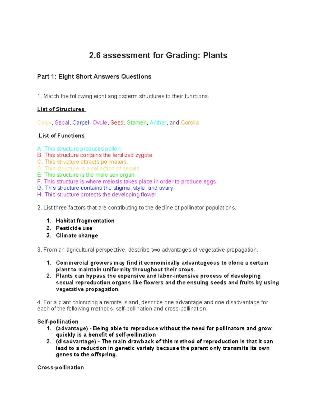 2.6 assessment for grading plants - 2 assessment for Grading: Plants ...