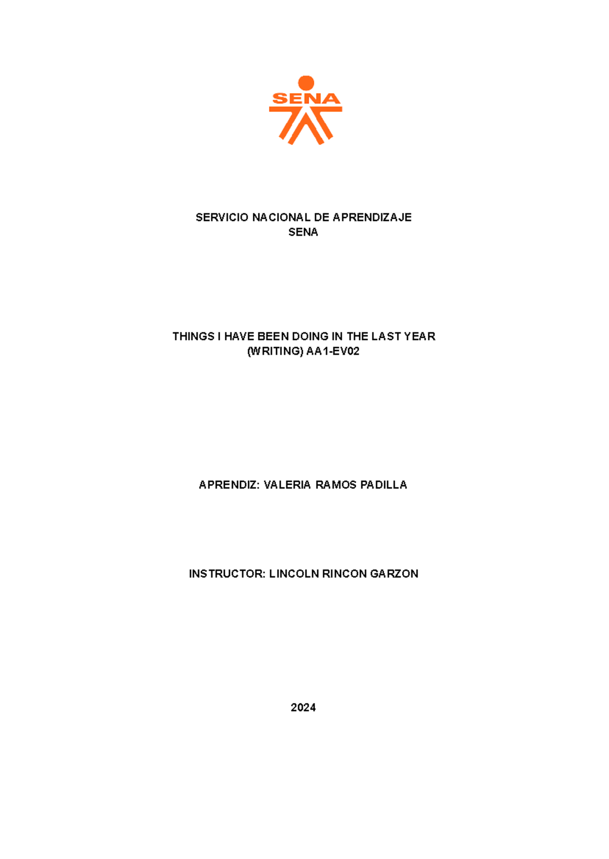 Actividades Realizadas en el Último Año - (WRITING) AA1-EV - Document Preview