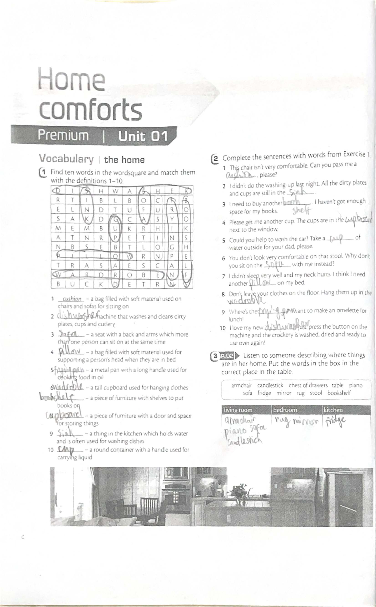 Home Comforts Premium I: Unit 01 Vocabulary and Exercises - Studocu