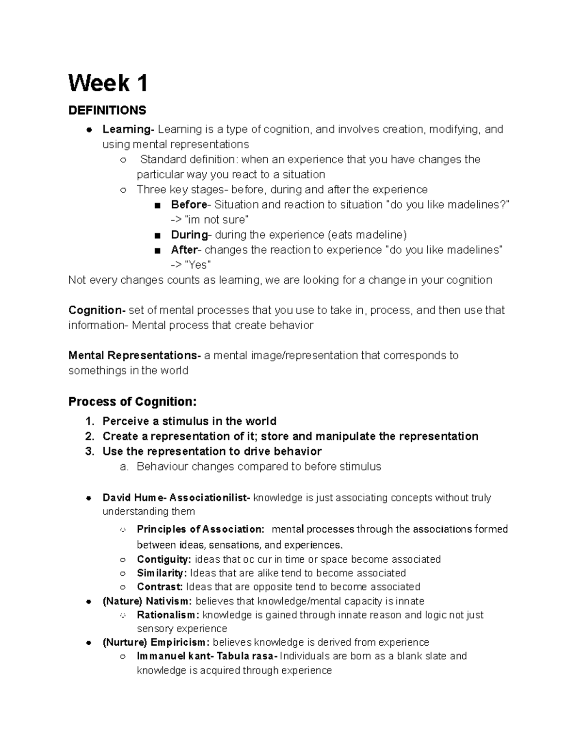 PS-261 Learning: Week 1 Definitions and Key Concepts - Studocu