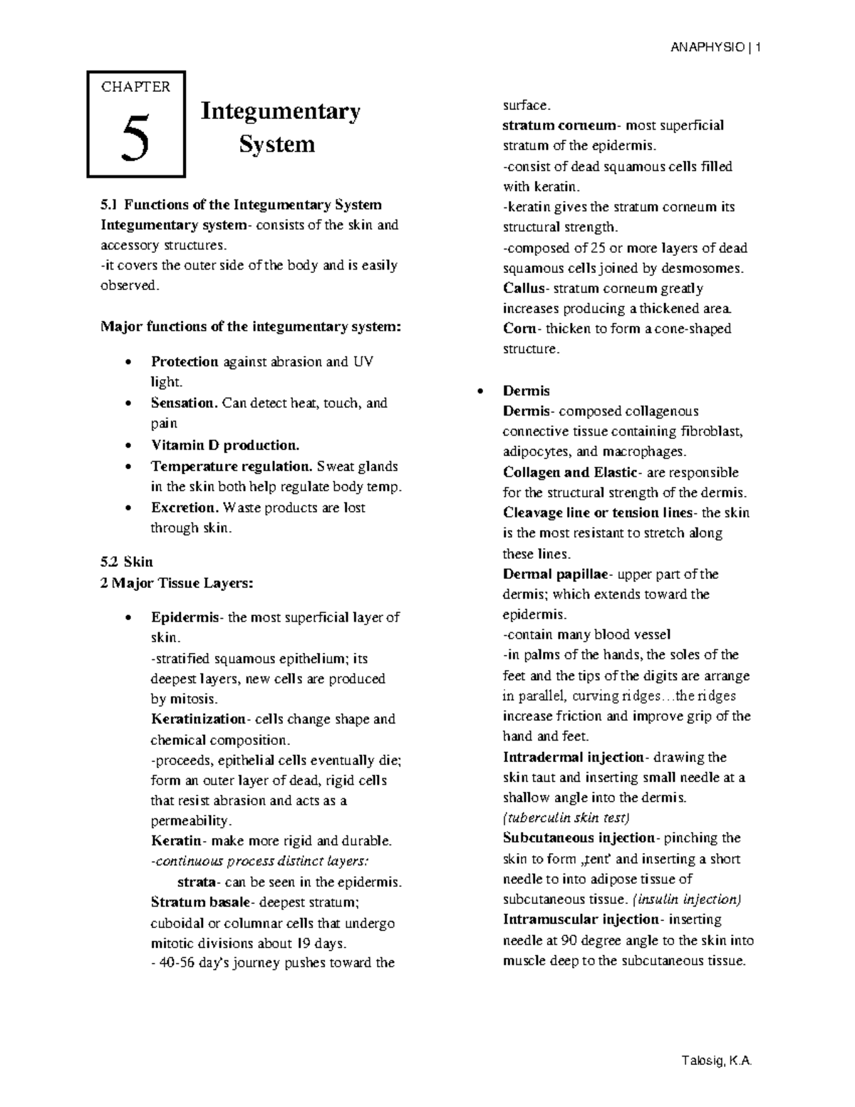 Chapter 5: Comprehensive Overview of the Integumentary System - Studocu