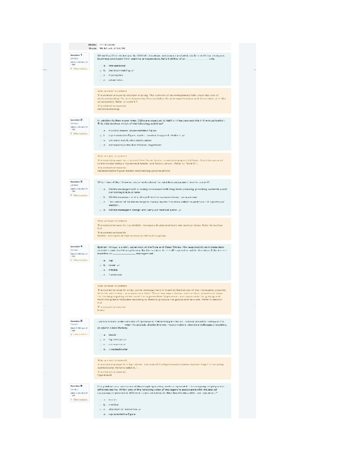 MNB 2023 Assessment 2: Managerial Roles and Responsibilities Quiz - Studocu