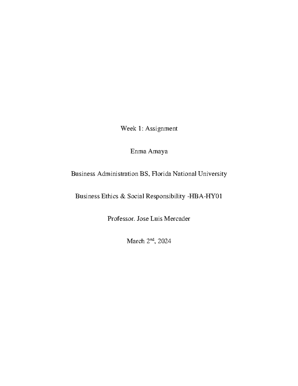HBA-HY Week 1 Business Ethics Assignment 2: Case Study Analysis - Studocu